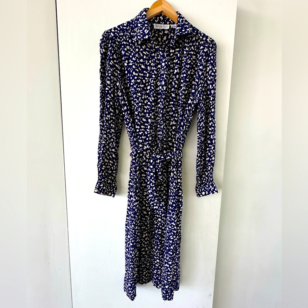 Vintage Printed Midi Dress